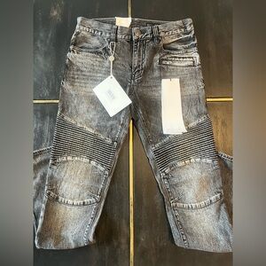 Armani Exchange Grey Ribbed Moto Slim Jeans